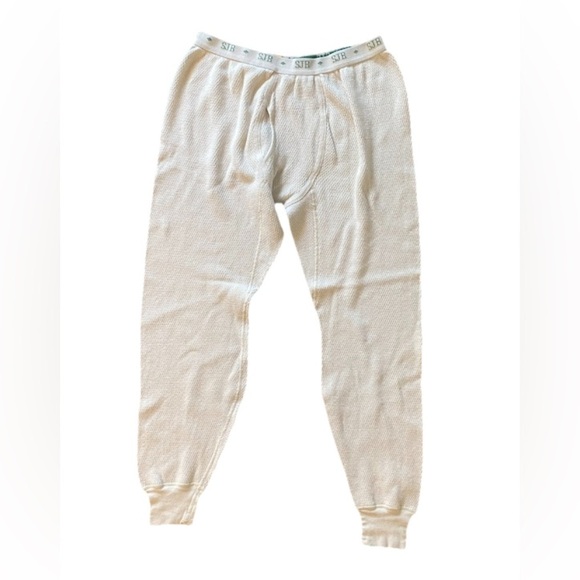 Vintage St Johns Bay Pants Mens Large White Base Layer Thermal Pants - Picture 1 of 2
